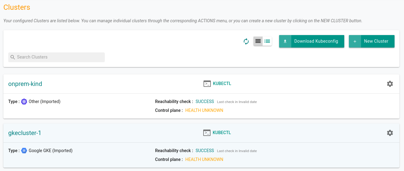 Successful cluster import